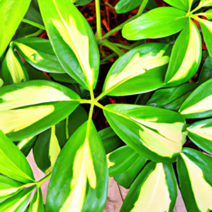 A close-up of a lush green plant with full, vibrant leaves.