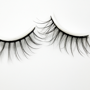 A close-up of a pair of false eyelashes on a plain white background.